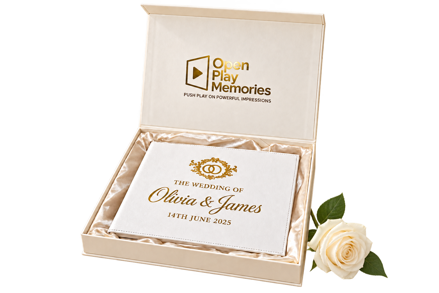 Personalised keepsake book in an ivory gift box